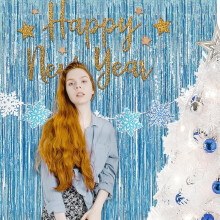 BRAVESHINE Blue Foil Fringe Curtain Party Backdrop - Metallic Tinsel Curtains Streamers Party Decor for Frozen Winter Kids Mermaid Ocean Sea Animal Th