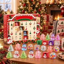 (圣诞解压球盲盒) Christmas Squishies Advent Calendar 24 Days Countdown Blind Box for Kids