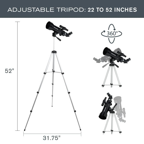 Celestron Celestron 21035 Travel Scope 70 Portable Refractor Telescope Kit with Backpack, Black 2