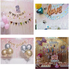 BRAVESHINE Valentines Decorations Metallic Foil Fringe Iridescent Fringe Curtains- 2 Pcs Metallic Tinsel Streamers Backdrop Curtains for Birthday Hen