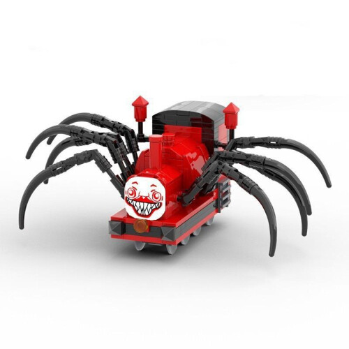 (2) MOC Kids Building Blocks Red Small Train Charles Train Small Particles Toy 1