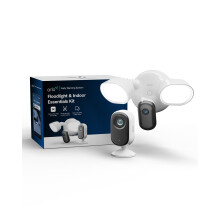 Arlo 2K Essential 3 Indoor & Floodlight Wired Security Cameras, 2K HDR Video Resolution, Motion Detection, Colour Night Vision, Two Way Audio, Arlo Se