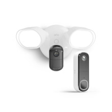 Arlo Floodlight Security Camera Outdoor and HD Video Doorbell, Quality 2K HDR, Colour Night Vision, Ringing Alarm Siren, Up to 2000 Lumen, 2-Way Talk,