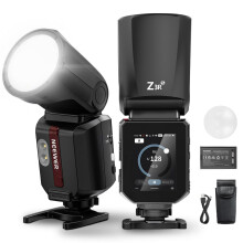 NEEWER Z3R-S Round Flash Light, 100Ws TTL 1/8000s HSS Camera Photography Speedlite with 3000mAh USB C Battery, Touchscreen, Modeling Lamps, Compatible