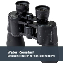 Celestron 72360 LandScout 10x50mm Water-Resistant Porro Prism Binoculars with Rubber Grip Surface, Coated Lens, K9 Optical Glass, Neck Strap and Soft