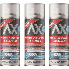 3 x 400ml Clear Lacquer Spray Protection Oil & Petrol Resistant