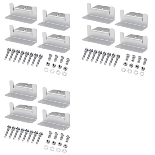 12 Set Solar Panel Mounting Bracket Kits PV Panel Roof Solar Panel Aluminum Mounting Z Type Bracket