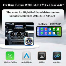 Bonroad autoradio, 12.8 inch touchscreen, draadloos CarPlay en Android Auto, voor Mercedes Benz