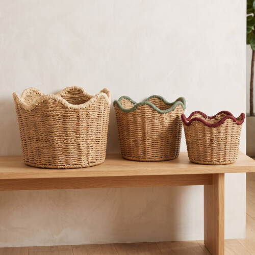 Homescapes Flower Storage Baskets, Pack of 3 1