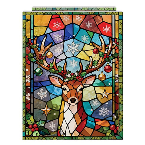 Small Stained Glass Reindeer Battery Christmas LED Lamp