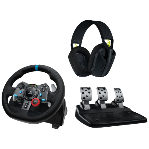 Refurbished Logitech Logitech G29 Steering Wheel Customisable Pedals G435 Headset PS4 PS5 PC