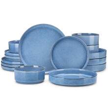 Vancasso ANYA serviesset van 16 stuks, blauw, ovenbestendig steengoed voor 4 personen