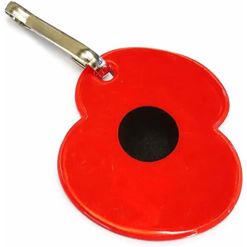 Remembrance Poppy Reflective Key Tag