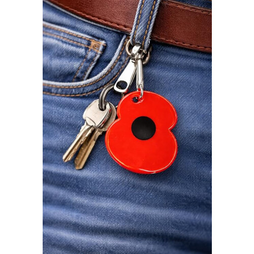 Remembrance Poppy Reflective Key Tag 1