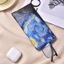 Van Gogh Starry Night Eyeglass Case Portable Impressionist Art Sunglasses Pouch for Women Men