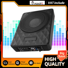 Podofo ultradunne subwoofer, 10 inch, 800 W nominaal vermogen, actieve auto speaker voor onder de stoel