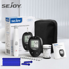Sejoy bloedglucosemeter BG-201, set van 50 teststrips en 50 lancetten, groot LCD-scherm voor diabetes metingen