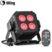 U'King LED quadratisches Par-Licht, 2Pcs, 100V-240V EU-Stecker, RGBWYP+CYAN Bühnenbeleuchtung mit Fernbedienung und DMX-Steuerung