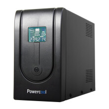 Powercool Smart UPS 1500VA 900W 3x UK Plug Socket 3x IEC 2x RJ45 USB LCD Display