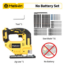 MELLWIN Akku-Stichsäge, kabellos, 750 W, 31 Sägeblätter, für 18V Akku