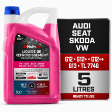 Holts HAFR0006B Antifreeze Coolant for VW, Audi, Seat, Skoda G12/G12+/G12++/G13/G12 EVO, -30C, Pink, 5 Litre