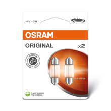 OSRAM ORIGINAL LINE 12V, C10W, halogen signal lamps, Festoon, Signal lamp, Double blister (2 lamps)