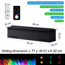 Smart Steam LED-vlam TV Decoratieve open haard, 800mm 31.50in, met APP Wind Guard en afstandsbediening
