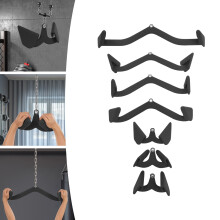 Accessoireset van 7 lat pulldown bars, 300 kg draagvermogen, zwart ijzer en PVC voor rugtraining