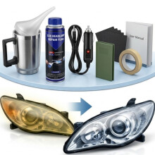 Koplamp polijstmiddel, 200 ml reparatievloeistof, voor het verwijderen van krassen en vergeling