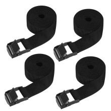 SHUBEIEUMI 4 Pack 2cm x 200cm Adjustable Black Cargo Straps