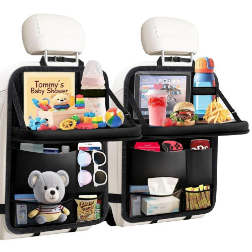 TCJJ Backseat Car Organizer, Car Back Kick Mats Oxford Protector Seat Cover