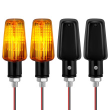 URAQT Motorcycle Turn Signal Light, 4 PCS Universal Watertight Motorbike Turning Indicators, 12V Turn Signals Blinker, Daytime Running Lights Brake L