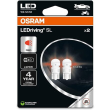 OSRAM LEDriving SL, W5W, Red, Double Blister (2 lamps), LED Retrofit, offroad use only
