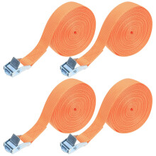 4 Pcs Heavy‑Duty Cam Buckle Tie Down Straps, 5m x 25mm