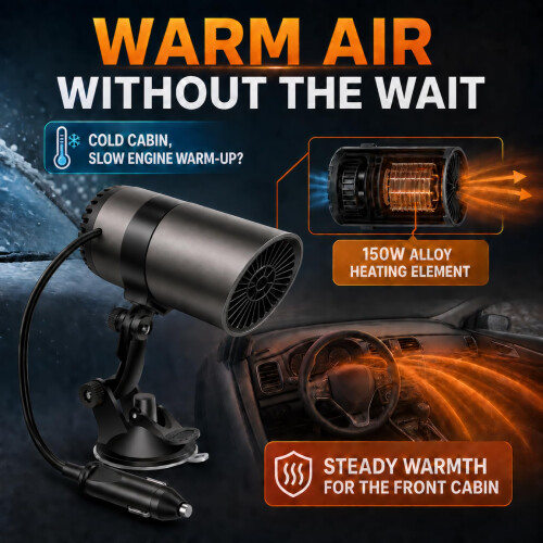 12V 150W Portable Car Heater,Heating and Cooling,Plug-in Cigarette Lighter 2