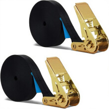 2 PCS Heavy Duty Ratchet Straps 800KG Break Strength - 10M x 25mm Adjustable Tensioning Belts Secure Motorcycles/Car Roof Rack/Surfboard Kayak/Vans/B