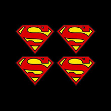 USSP&S 4x SuperMan Crest Sticker Decals 80x60mm - Car, Laptop, Superhero, Comic
