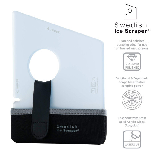 Swedish Ice Scraper - 6mm Ice Blue with Neoprene Holder 1