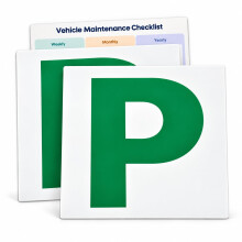 Vardian Magnetic P Plates for Car – 2 Pack Fully Magnetic New Driver Signs, Fade Resistant & Weatherproof, Strong Grip on Curved Bodywork, 7 x 7 Inc