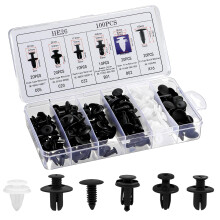 100Pcs Auto Body Panel Fasteners & Push Pin Rivets - 6 Sizes Bumper Fender Flare Retainer Clips. Plastic Expansion Screws Replacement for GM Ford Toy