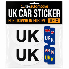 Tek Automotive UK Stickers for Car Europe - UK Car Sticker 6 Piece Set