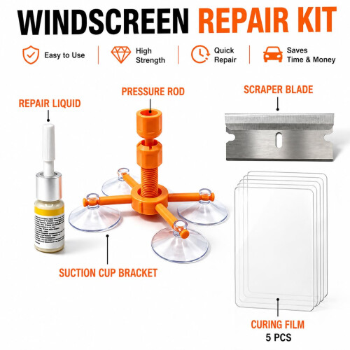 Windscreen Repair Kit for Chips, Windshield Resin Glass Crack Repair Tool 1