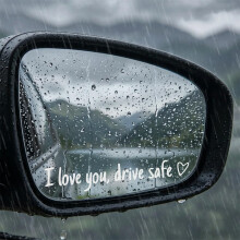 HJZHII 6 Pcs I Love You Drive Safe Mirror Sticker, Cute Car RearviewSticker