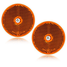 DARKGUARD 2xTrailer Rear Reflectors Bolt Screw Round Ø 60mm Amber Reflectors Screw-on for Gate Posts,Caravan Reflector Round for RV Truck Trailer E9-