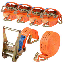 Lifemaison 4 x 3000KG Ratchet Straps with Double Hooks,6M x 40mm Heavy Duty Ratchet Strap Tensioning Belts Cam Buckles Strap,Adjustable Tensioning Be