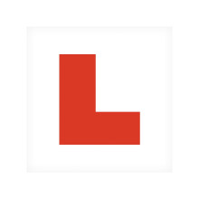Simply Auto Motorcycle L Plate, Rigid Plastic, White with Red L, Road Legal Size, Weatherproof