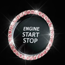 Bling Car Crystal Rhinestone Ring Emblem Sticker for Women, Pink