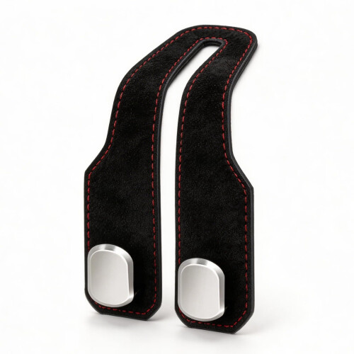 Black Car Headrest Hooks 2 Pack, Rotating Car Seat Hooks for Bags