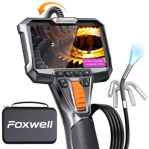 FOXWELL Y400 6.2mm 2-Way Articulating Endoscope Camera Borescope with Light