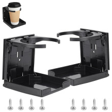 2-Pack Adjustable Folding Drink Holders for Vehicles - Space-Saving, Corrosion-Resistant Cup Mounts for Cars, Trucks, RVs, Boats, and More
